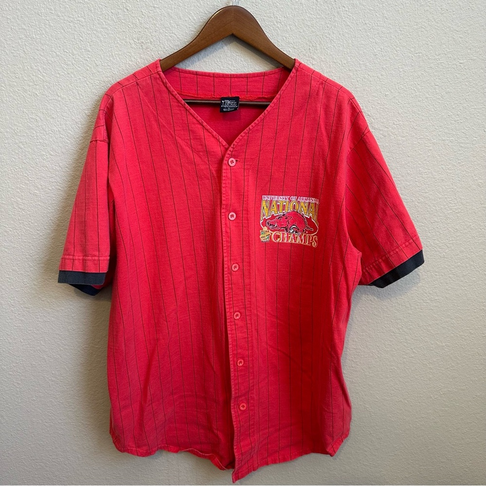 Vintage 90s Salem Sportswear Arkansas Razorbacks National Champs Baseball Jersey